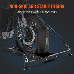 SucceBuy Motorcycle Wheel Chock Upright 1800lbs Heavy-duty Steel Motorcycle Front Wheel Stand with Adjustable Hole For Motorbike