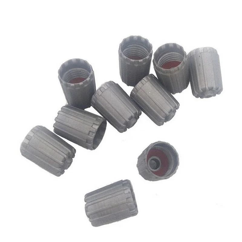 10pcs Gray Creative Car Tuning Tire Valve Stem Caps TPMS Tire Cap with Gasket Universal Nylon Exterior Parts Car Accessories