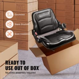 SucceBuy Universal Forklift Seat Fold Down Tractor Seat with Adjustable Angle Back and Micro Switch Comfortable Forklift Seat