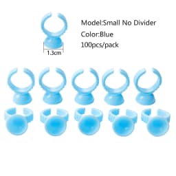 100Pcs Disposable False Lashes Glue Ring Cup Adhesive Pallet for Eyelash Extension Holder Container Tattoo Pigment Makeup Tools