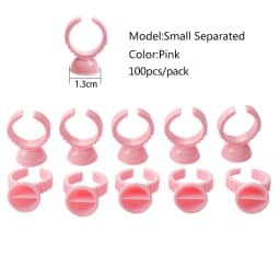 100Pcs Disposable False Lashes Glue Ring Cup Adhesive Pallet for Eyelash Extension Holder Container Tattoo Pigment Makeup Tools