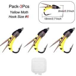 3Piece Realistic Nymph Scud Fly For Trout Fishing Artificial Insect Bait Lure Simulated Scud Worm Fishing Lure