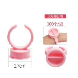 Disposable 100pcs Plastic Pigment Ring for Eyebrow Permanent Makeup 3 Sizes White Tattoo Ink Holder Accessory Supply