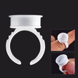 Disposable 100pcs Plastic Pigment Ring for Eyebrow Permanent Makeup 3 Sizes White Tattoo Ink Holder Accessory Supply