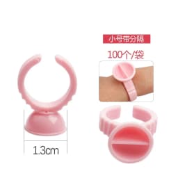 Disposable 100pcs Plastic Pigment Ring for Eyebrow Permanent Makeup 3 Sizes White Tattoo Ink Holder Accessory Supply