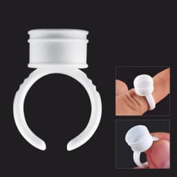 Disposable 100pcs Plastic Pigment Ring for Eyebrow Permanent Makeup 3 Sizes White Tattoo Ink Holder Accessory Supply