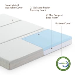 Hcore 1 PC Tri fold Memory Foam Mattress, 6 Inch Fold Up Mattress with Storage Bag, Full Folding Mattress for Floor, Guest Beds