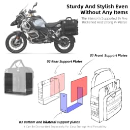 Rhinowalk Motorcycle Saddle Bag Waterproof 25L-32L Expandable Side Pannier Bag Quick Release 3D Cube Motorbike Storage Bag 1PC