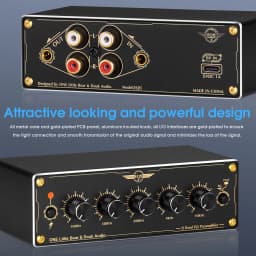 Nobsound EQ5 2.0 Channel Mni 5-Band Analog EQ Preamp Audio Equalizer Home/Car Audio Processor Stereo Pre-amplifier