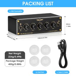 Nobsound EQ5 2.0 Channel Mni 5-Band Analog EQ Preamp Audio Equalizer Home/Car Audio Processor Stereo Pre-amplifier
