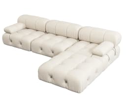 Sdorens Sectional Sofa Living Room Sofas L-Shaped Velvet Couch with Reversible Ottoman Convertible Modern Design Couch Sofa
