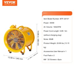 SucceBuy Portable Ventilation Fan 350W/550W/1100W Industrial Exhaust Fan Air Clean Extractor Blower for Factory Warehouse