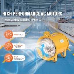 SucceBuy Portable Ventilation Fan 350W/550W/1100W Industrial Exhaust Fan Air Clean Extractor Blower for Factory Warehouse