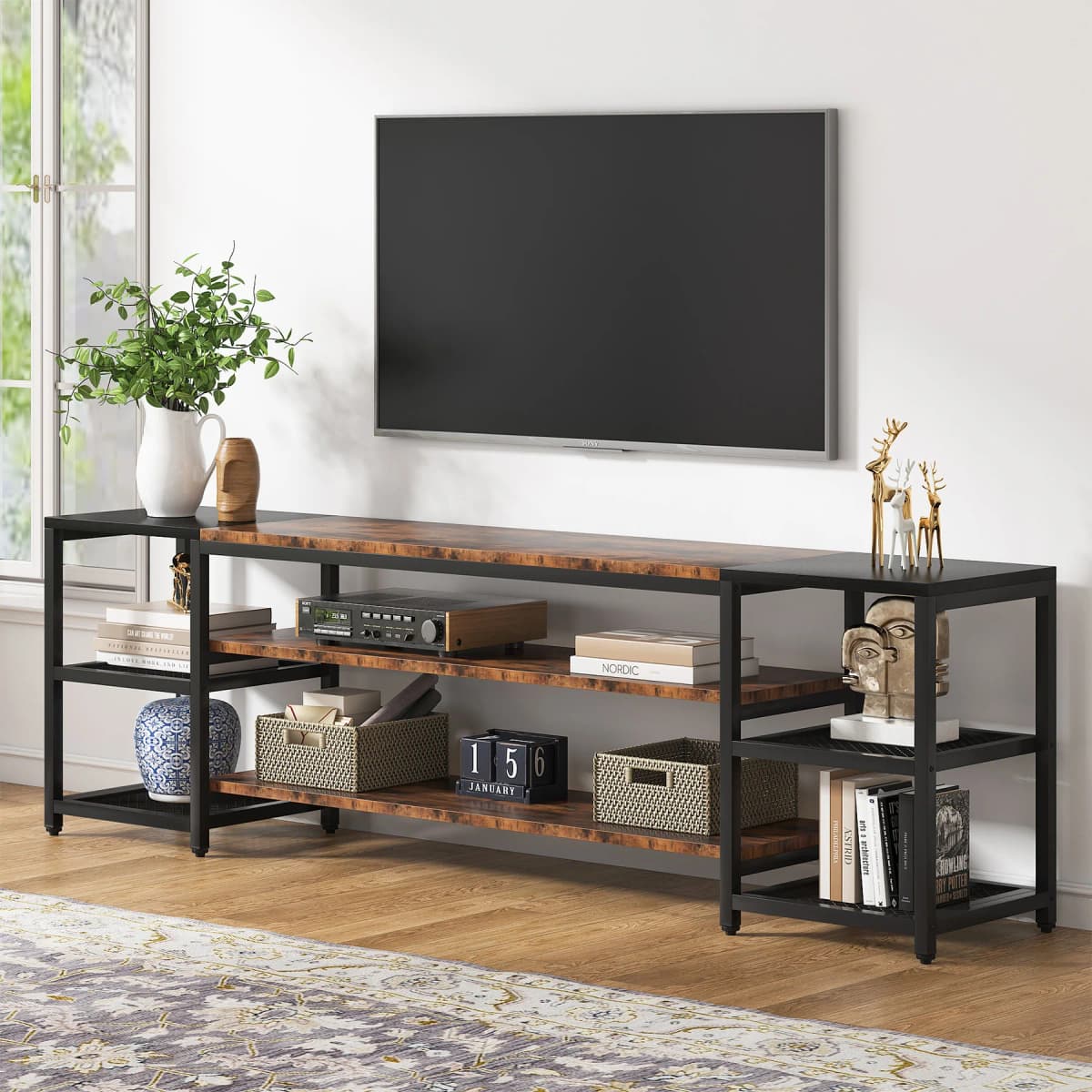 Tribesigns 78 Inch TV Stand for TVs up to 85 Inch, Media Entertainment Center Console Table, 3-Tier TV Console Table