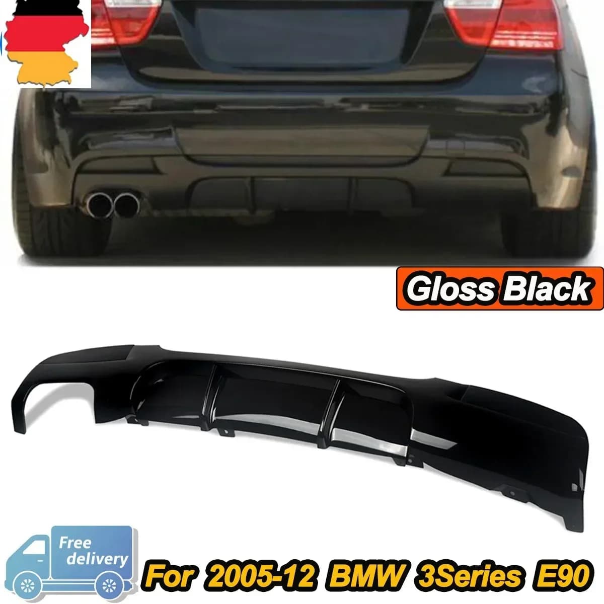 Magickit Rear Diffuser Lip for Bmw 3 Series E90 E91 320i 325i 328i 330i 335i M Sport M Performance Rear Bumper Lip 2005-2013