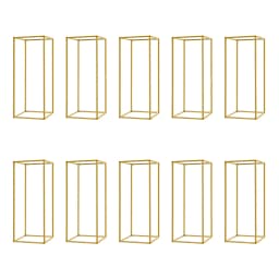 10Pcs Wedding Flower Stand Set 23.62"H Gold Metal Column Rack Wedding Party Prop Decor Balloon Display Holder Flower Vase Pillar
