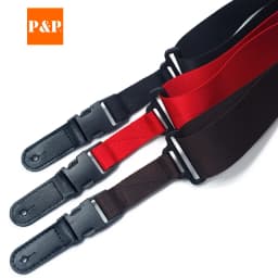Guitar Strap Nylon Folk Electric Guitar Belt Buckle Type Genuine Leather Head