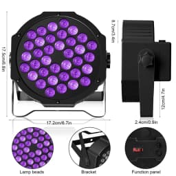 U'King 36 LEDs Par Stage Lighting Audience UV Blacklight 36W Par Lighting DJ Lights Party Light for Disco Lights Wedding Party