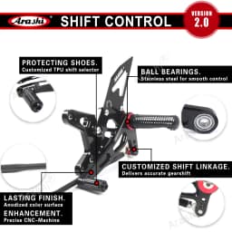 Arashi CNC Adjustable Rearset Footrest Foot Pegs For YAMAHA YZF R6 2006-2016 2006 2007 2008 2009 2010 YZF-R6 YZFR6