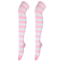 Womens Stockings Lolita Ladies Girls White Black Long Thigh High Socks Striped Over Above Knee cotton Socks COSPLAY 2025 New