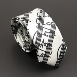 Classic Musical Notes Printed Tie Silky Narrow Neckties Slim Smooth Piano Guitar Necktie Simple Elegant Trendy Unisex Ties Gift