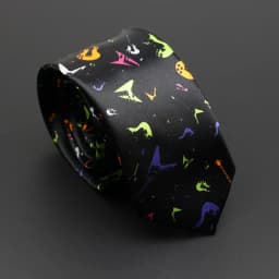 Classic Musical Notes Printed Tie Silky Narrow Neckties Slim Smooth Piano Guitar Necktie Simple Elegant Trendy Unisex Ties Gift