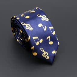 Classic Musical Notes Printed Tie Silky Narrow Neckties Slim Smooth Piano Guitar Necktie Simple Elegant Trendy Unisex Ties Gift
