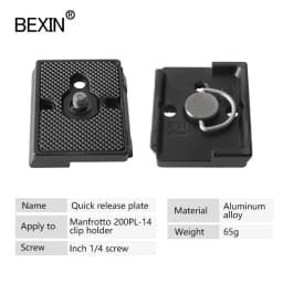 Manfrotto Quick Release Plate with Special Adapter (200PL) for Manfrotto 323 460MG,468RC,486RC2 DSLR Camera Tripod Ball Head