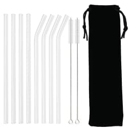 High Borosilicate Glass Straw Set Reusable Eco Friendly Drinking Straw for Smoothies Cocktails Bar Accessories Straws with Brush