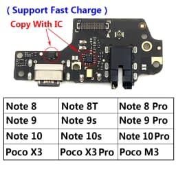 USB Charging Port Board Flex Cable Connector For Xiaomi Poco X3 M4 Pro M3 Redmi Note 7 8 8T 9S 9 10 10s 11 Pro 4G 5G Microphone