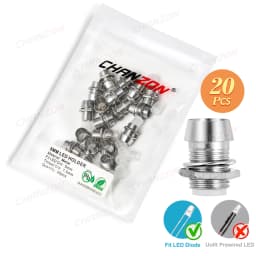 3mm 5mm 8mm 10mm LED Holder Socket Clip Bezel Light Emitting Diode Lamp Base Cover Metal Chrome Plastic Display Blub Cup Case