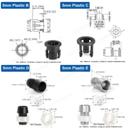 3mm 5mm 8mm 10mm LED Holder Socket Clip Bezel Light Emitting Diode Lamp Base Cover Metal Chrome Plastic Display Blub Cup Case