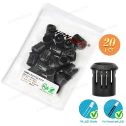 3mm 5mm 8mm 10mm LED Holder Socket Clip Bezel Light Emitting Diode Lamp Base Cover Metal Chrome Plastic Display Blub Cup Case