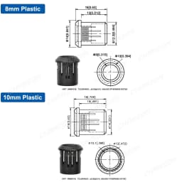 3mm 5mm 8mm 10mm LED Holder Socket Clip Bezel Light Emitting Diode Lamp Base Cover Metal Chrome Plastic Display Blub Cup Case