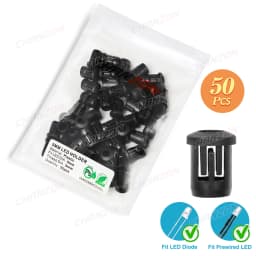 3mm 5mm 8mm 10mm LED Holder Socket Clip Bezel Light Emitting Diode Lamp Base Cover Metal Chrome Plastic Display Blub Cup Case