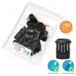 3mm 5mm 8mm 10mm LED Holder Socket Clip Bezel Light Emitting Diode Lamp Base Cover Metal Chrome Plastic Display Blub Cup Case