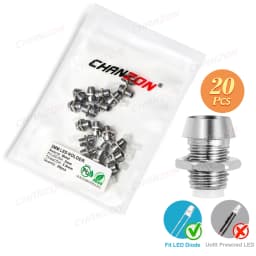 3mm 5mm 8mm 10mm LED Holder Socket Clip Bezel Light Emitting Diode Lamp Base Cover Metal Chrome Plastic Display Blub Cup Case