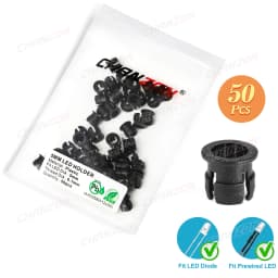 3mm 5mm 8mm 10mm LED Holder Socket Clip Bezel Light Emitting Diode Lamp Base Cover Metal Chrome Plastic Display Blub Cup Case