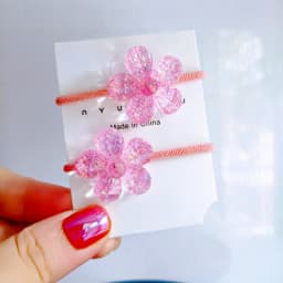 2PCS Cartoon Shiny Transparent Bear Cute Kids Elastic Hair Bands Children Hair Ties Girls Hair Accessories Baby Headdress