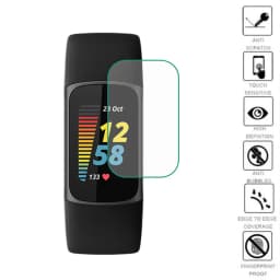5pcs Soft TPU Clear Protective Film For Fitbit Charge 6/5/4/3 Smart Band Wristband Screen Protector Cover Smartband Accessories