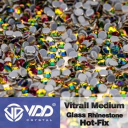 VDD High Quality SS6-SS30 Glass Crystal Strass Hot Fix Rhinestones Glitter Iron on Flatback Stones For Clothing Accessories DIY
