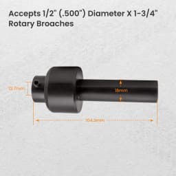 Broach Tool Rotary Holder for 1/2″ (.500″) Diameter 1-3/4″ Broaches 1-3/4″ Black Holder 0.5' Shank X 1.75' Length
