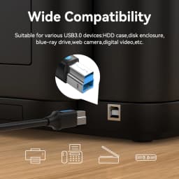 Vention USB C to USB Type B 3.0 Cable for MacBook Pro HP Canon Brother Epson Dell Samsung Printer Type C Printer Square Cord