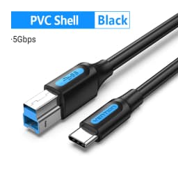 Vention USB C to USB Type B 3.0 Cable for MacBook Pro HP Canon Brother Epson Dell Samsung Printer Type C Printer Square Cord