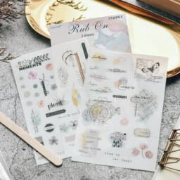 Aesthetic Scrapbooking Rub On Stickers Vintage DIY Journal Transfer Sticker Diary Photo Album Decoration Hobby Craft Supplies