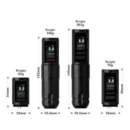 Ambition Soldier Max Wireless Tattoo Machine Pen Coreless Motor Double Bearing Straight Rod 2400mAh Color Screen Billing Battery