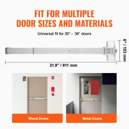 SucceBuy Push Bar Door Locks Stainless Steel Panic Bars Exit Doors with Exterior Lever Push Bar Panic Exit Device Door Hardware