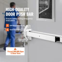 SucceBuy Push Bar Door Locks Stainless Steel Panic Bars Exit Doors with Exterior Lever Push Bar Panic Exit Device Door Hardware