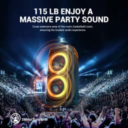 W-KING T11 100W RMS Bluetooth Speakers, IPX6 Waterproof, BT 5.3 Portable Party Boombox Wireless Deep Bass/115dB Loud Massive Sound