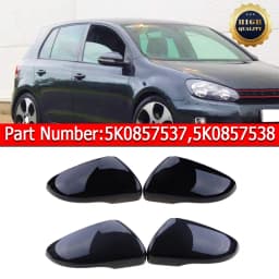 For VW GOLF 6 MK6 GTI R GTD 2009-2013 Touran Black/Carbon Side Wing Rearview Mirror Cover Cap Accessories 5K0857537,5K0857538